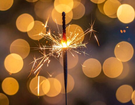 close-up sparkler stick burning