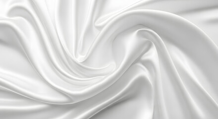 Obraz premium Elegant white silk fabric draped in soft waves and luxurious folds