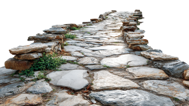 Stone Path Steps Leading Upward isolated on a transparent background