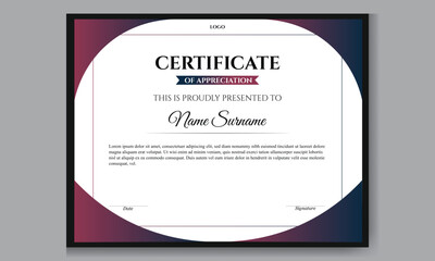 A clean and modern certificate template designed for awards and recognition. Fully editable and print-ready. Perfect for corporate, academic, and personal use.