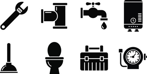 A collection of plumbing icons