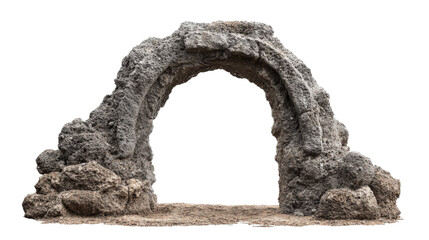 Rough Stone Archway Structure isolated on a transparent background
