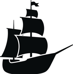 A ship icon for artwork compositions