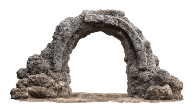Rough Stone Archway Structure isolated on a transparent background - Powered by Adobe