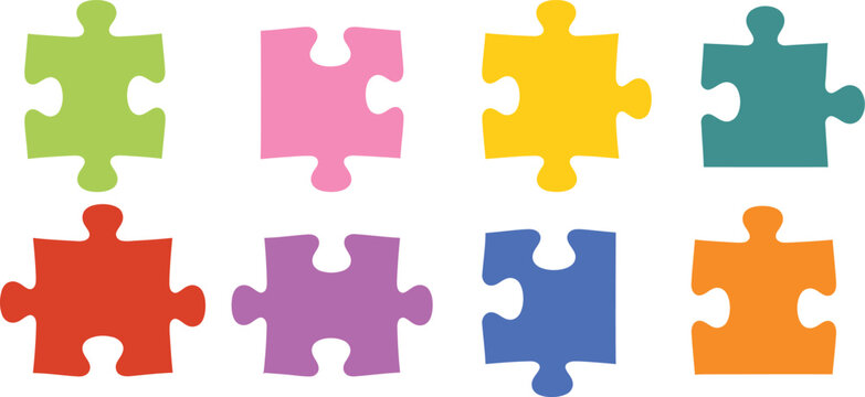 A collection of puzzle piece shapes 