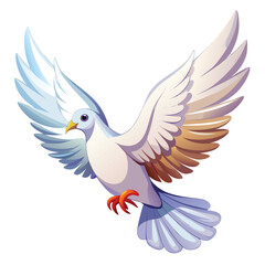 Obraz premium Cartoon dove with wings spread, flying gracefully through air. cartoon
