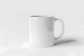 Blank White Ceramic Mug Mockup on Minimal Background