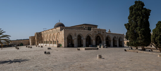The AI-Aqsa Mosque, also known as the Qibli Mosque or Qibli Chapel. Jerusalem