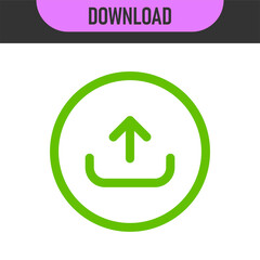 Set of upload and download icons arrow symbol in color and black outline styles. Perfect for data transfer, cloud storage, file sharing, transferring, saving, app interfaces, and modern digital design