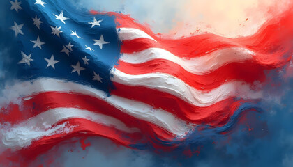 usa flag abstract 3d watercolor pattern background