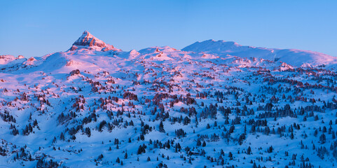 Winter landscape in Larra-Belagua in the Navarrese Pyrenees. Navarre. Spain. Europe