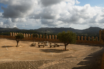 The Sanctuary of San Salvador - dates back to the year 1348 (currently consists of a church, small chapel and a monument to Christ the King, Arta, Mallorca (Spain)