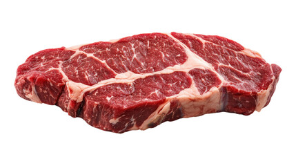 Raw Marbled Beef Steak Cut isolated on a transparent background