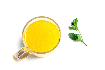 Beef bone broth or chicken bouillon with herbs