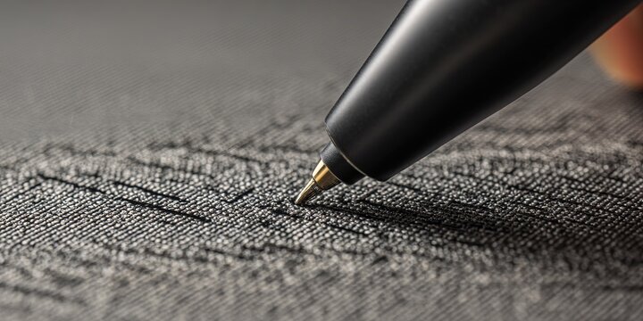 Writing with a black pen on textured surface during a quiet afternoon study session in a cozy workspace