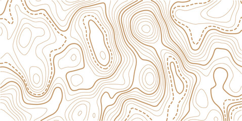 Abstract topo contour map on white background, Topo with elevation. The concept of a conditional geography scheme and contour line map image.Vintage outdoors style wallpaper. 