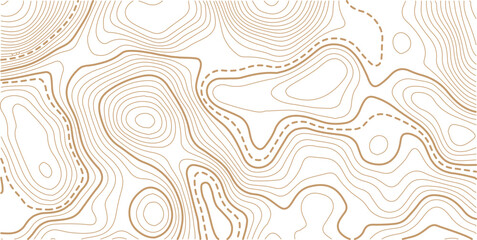 Abstract topo contour map on white background, Topo with elevation. The concept of a conditional geography scheme and contour line map image.Vintage outdoors style wallpaper. 