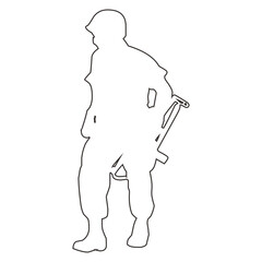 Soldier Silhouette Outline