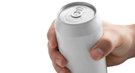 Hand Gripping White Soda Can graphic design