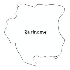 	
Suriname continuous line map. line art of suriname map. single outline vector illustration	
