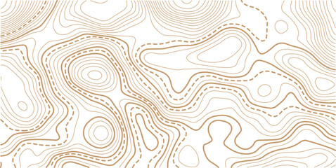 Abstract topo contour map on white background, Topo with elevation. The concept of a conditional geography scheme and contour line map image.Vintage outdoors style wallpaper. 