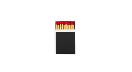 Open Matchbox with Red Tipped Matches Vertical Orientation