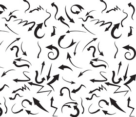 Seamless black and white arrow pattern background