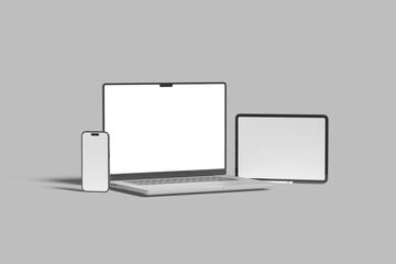 Multi devices responsive website blank mockup template