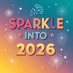 Happy New Year and Merry Christmas celebration golden greeting card with fireworks and winter snow decoration vector illustration