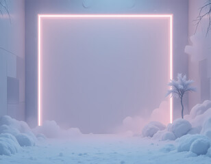 Neon Frost Modern Minimal Winter Mockup Background