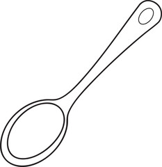 Cooking spoon outline artwork depicting simple kitchen utensil used for food preparation serving and cooking needs