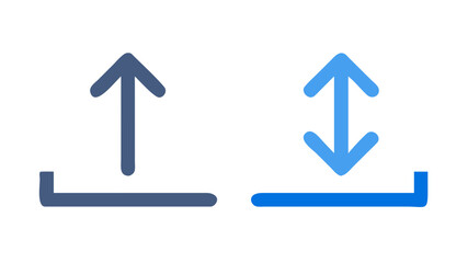 Upload download arrow vector icon graphic element direction sign symbol interface upload download design 100