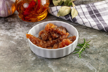 Salted herring fish caviar snack