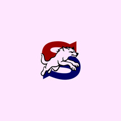 Obraz premium Wolf Letter S Logo, Sleek Let...