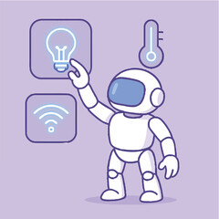 Robot Controls Smart Home Devices: Lights, Wi-Fi, and Temperature Automation