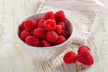Ripe sweet juicy organic rasberry