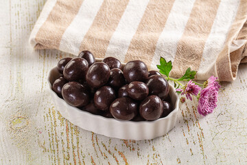 Nut in chocolate balls sweet candy