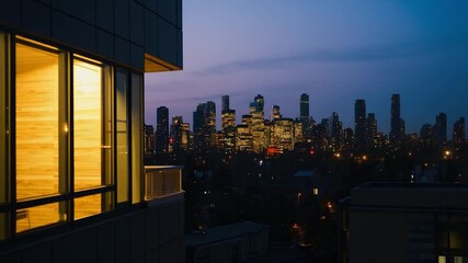 View of a city from a height, urban landscape with buildings and streets