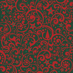 Christmas and New Year festive design with pattern. Good for textile fabric design, wrapping paper, website wallpapers, textile, wallpaper and apparel. Xmas decoration.  vector illustration