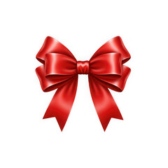 Fototapeta premium Vibrant red satin gift bow with elegant texture, ideal for all celebrations