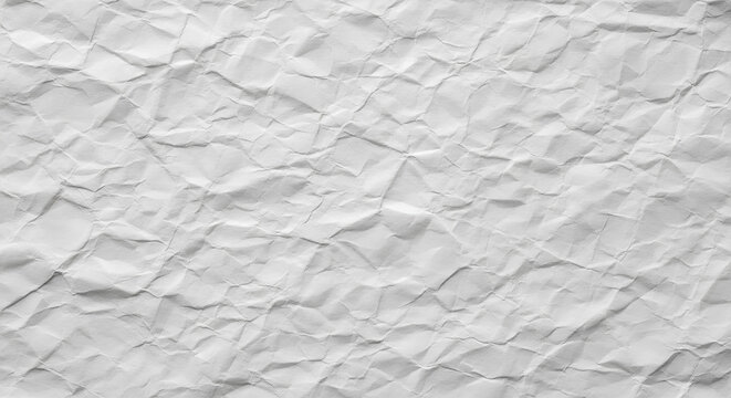Textured white crumpled paper background for modern designs and creative projects