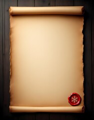 A textured parchment sheet with a snowflake wax seal becomes a vintage christmas design element perfect for winter greeting card layouts