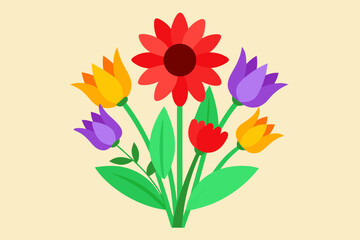 Floral bouquet flat art