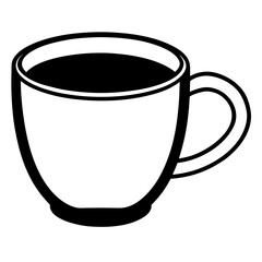 Black coffee in white cup