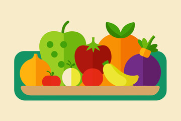 Flat design fruit tray