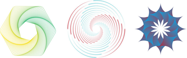 Abstract geometric shapes on white background