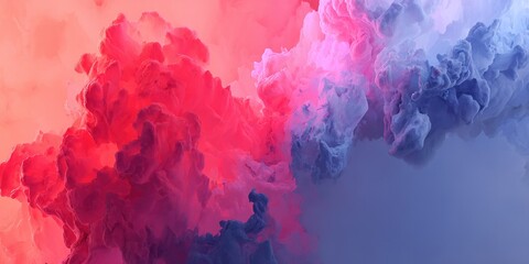 Fototapeta premium Colorful abstract cloud formation blending hues of pink, purple, and blue in a smooth gradient effect