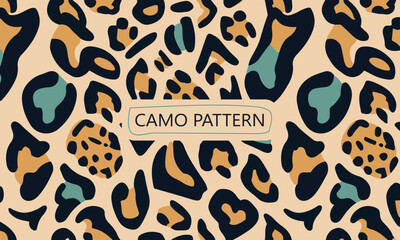 Abstract Leopard Camouflage Seamless Pattern