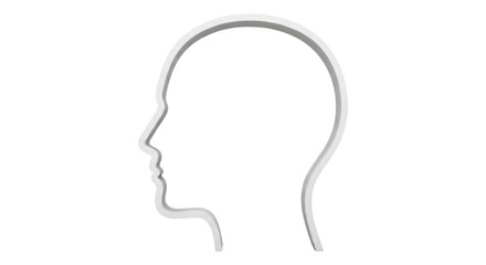 Human head silhouette shape isolated on transparent background