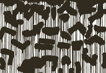 The paint flows across the surface in abundant, inky brushstrokes, creating an intricate pattern of parallel threads.